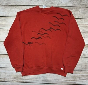 Russell Athletic Herren Pullover Größe Medium rot Vögel Rundhalsausschnitt Sweatshirt - Bild 1 von 6