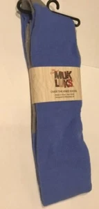 NEW MUK LUKS - Over the Knee Socks Blue Grey - Women Ladies 1 PAIR OSFM NWT KR3 - Picture 1 of 3