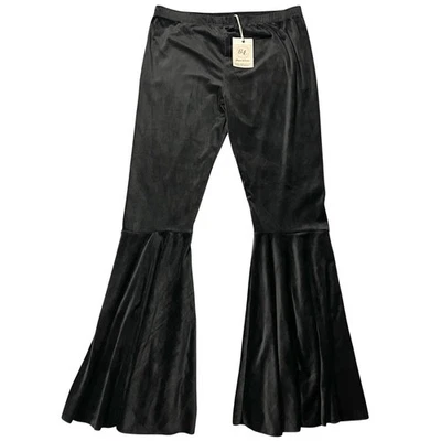 Pantalones Grace & Emma 2XL Negro Terciopelo BOHO Acampanado Elástico Hippie Gótico Nuevo con Etiquetas Foto 1 de 4
