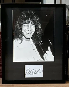 Edward Van Halen signiert und gerahmt Unikat Foto-signierte Karteikarte 11x14 - Bild 1 von 7