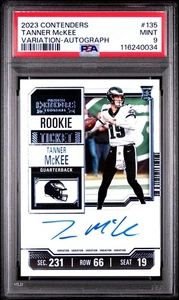 2023 Tanner McKee Contenders Auto Variation Eagles Rookie PSA 9 #135 - Picture 1 of 3