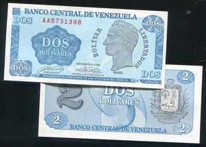 Venezuela  P69, 2 Bolivare ,1989  UNC - Picture 1 of 1