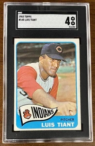1965 TOPPS LUIS TIANT ROOKIE RC BASEBALL CARD #145 GRADED SGC-4  - Bild 1 von 2
