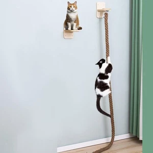 Cat Wall Shelf Scratch Post Kitty Cat Perch for Lounging Exercising Sleeping - Picture 1 of 6