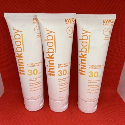 Thinkbaby, Protector Solar Zinc Transparente 20%, FPS 30, Sin Fragancia, 3 fl oz - LOTE de 3 Foto 1 de 4