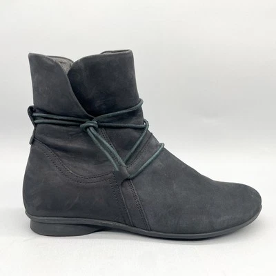 ¡Piensa! Mujer 37 6.5 Keshuel Bota Zapatos Negro Nubbuck Envolvente Botín 8312700 Foto 1 de 4