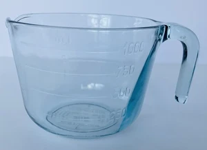 Taza Medidora Vintage Marinex Brasil Cuatro Tazas Vidrio Tinte Azul - Imagen 1 de 8