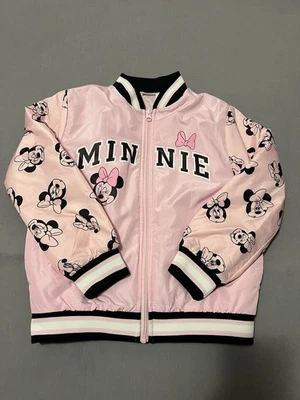 Disney Minnie Mouse Rosa Y Negro Niñas Puffer Chaqueta con Cremallera Talla 7/8 Foto 1 de 4