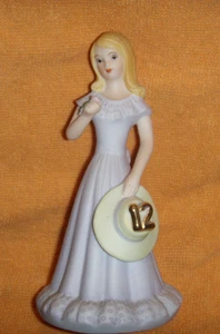 BLONDE Growing Up Birthday Girls Age 12 Yrs Figure Bisque Porcelain-Enesco NOBOX - Picture 1 of 1
