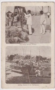 PHILIPPINES HEMP MARKET & CANOES POSTED 1910 TO WLLIAM REINHARDT, INDIANAPOLIS - Picture 1 of 2