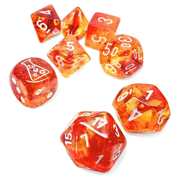 Chessex Manufacturing White Nebula Molten Luminary Dice Set 7-Set Lab - Image 1 of 1