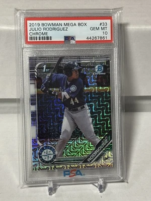 2019 Bowman Chrome Mega Box Julio Rodriguez Seattle Mariners RC Rookie PSA 10 - Image 1 of 2