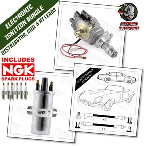 Jaguar Elektronik Verteiler Hochenergie Spule 8mm HT Leitungen NGK Zündkerzen 6Zyl - Bild 1 von 12