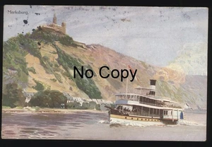 #1429 AK Marksburg Braubach Köln-Düsseldorfer Rheindampfschiffahrt gel.19?? - Bild 1 von 2