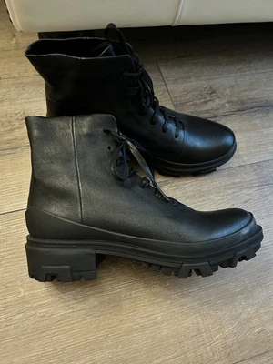 Botas de combate Rag & Bone para mujer de cuero negro talla 39,5 - cuero suave - nuevas blancas Foto 1 de 4