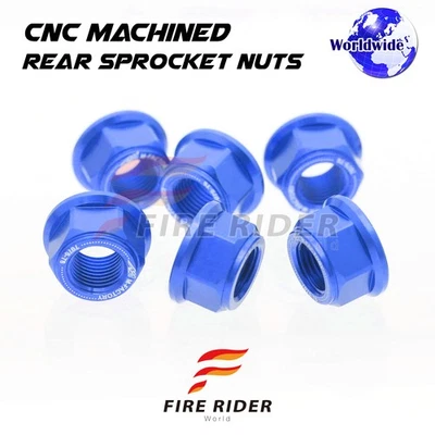 Tuercas de piñón traseras azules M8 para MV Agusta F4 1000 RR 10-12 13 14 15 16 17 18 19 Foto 1 de 3