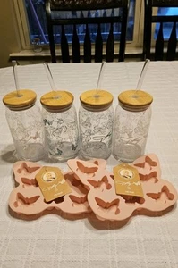 Dg Dolly Parton Glass Tumblers Lot of 6 piece Butterfly Ice Tray Rare 2025 - Picture 1 of 7