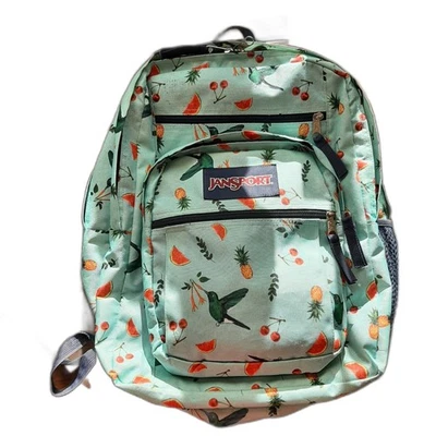 Mochila Jansport Big Student Aqua Hummingbirds Fruta Laptop Funda Foto 1 de 4