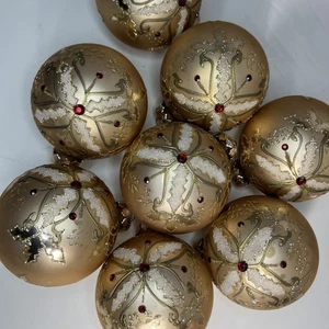 Vintage Rauch Gold verzierte Ornamente 8 Schmucksteine - Bild 1 von 8