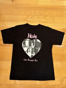 Camiseta negra vintage HOLE "Live Through This" banda - Imagen 1 de 6