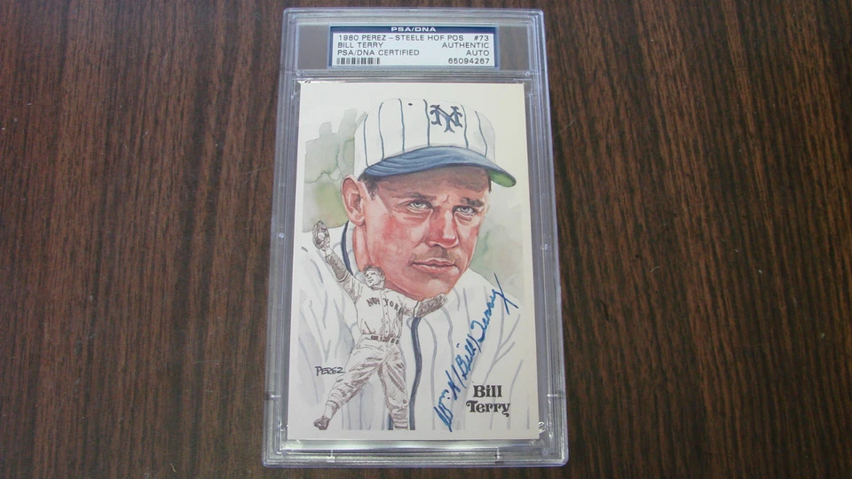 1980 Bill Terry Autograph Perez Steele Post Card PSA/DNA Slabed - Image 1 of 1
