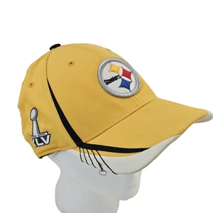 Cap Reebok Sz S / M Yellow Steelers Logo Super Bowl XLV Fitted NFL Hat - Picture 1 of 11