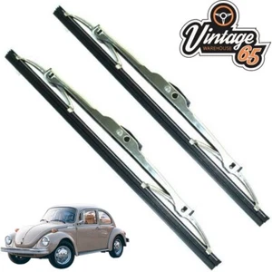 Classic Beetle Wiper Blades 10" Stainless Steel Pair For VW Beetle's 8/1965-7/71 - Picture 1 of 1