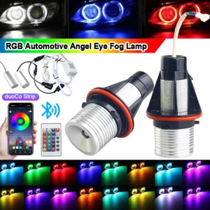 2x RGB LED Angel Eye Halo Ring Light Bulbs Lamp Remote For BMW E39 E60 E53 X5 - Picture 1 of 16