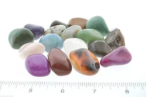 1 LB Brazil Mix Natural Dyed Tumbled Stones 20-30mm Reiki Healing Crystals - Picture 1 of 1