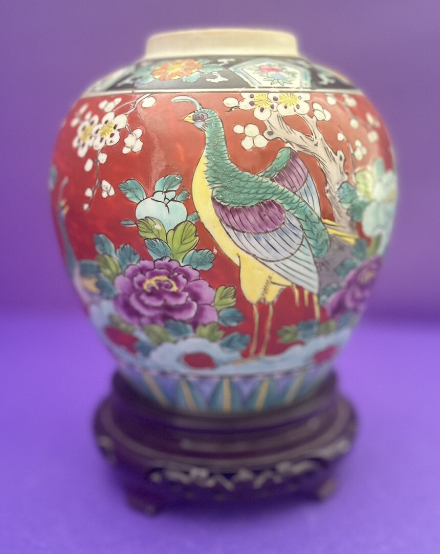 骨董品　孔雀　陶器　花瓶　新山　木箱 孔雀花瓶| eBay