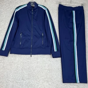 Anatomie Track Suit Womens L Blue Striped Zip Up Jacket & Pants 2 Piece Set - Picture 1 of 18