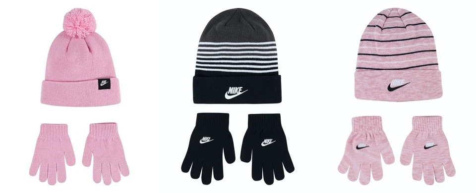 Nuevo Nike Joven Gorro y Guantes Conjunto de 2 Piezas Elige Talla y Color Foto 1 de 1