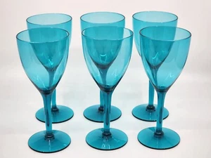 Sapphire Blue Wine Glasses Set of 6 - Picture 1 of 4