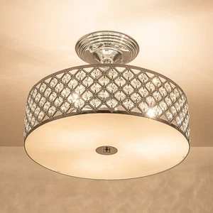 Semi-Flush Ceiling Light 3 Lights, Polished Chrome, Base Ø:37cm, E27 Cap type - Picture 1 of 6