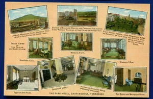 Multi Views Park Hotel Chattanooga Tennessee Leinen Postkarte - Bild 1 von 2
