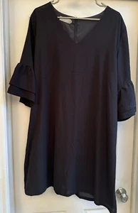 Black Bell Sleeve Dress Sz XL - Picture 1 of 6