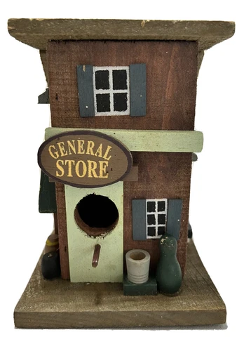 Hand Painted Outdoor Bird House General Store Decorative Birdhouse Country Store Cover