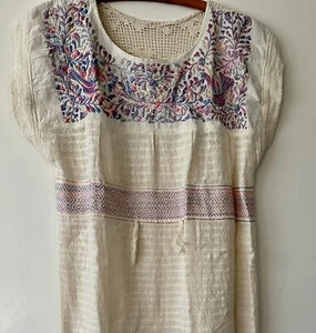 Vintage Handmade Woven Lace Embroidered Nightgown Dress - Picture 1 of 12