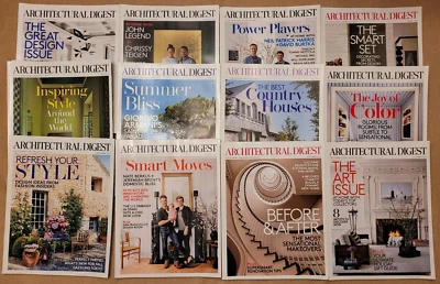 Lot of 12 ARCHITECTURAL DIGEST Magazine Issues Full Complete Year 2015 - Image 1 of 4