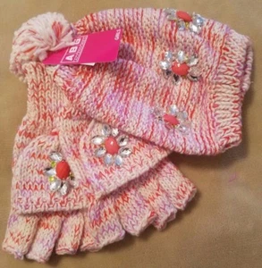 ABG Accessories Girls' Jeweled Hat and Popover Glove Set - Picture 1 of 2