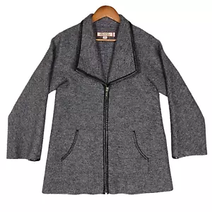 Beyond Threads Jacket Women's XS Gray Alpaca Wool Full Zip Tulip Collar Peru - Picture 1 of 13