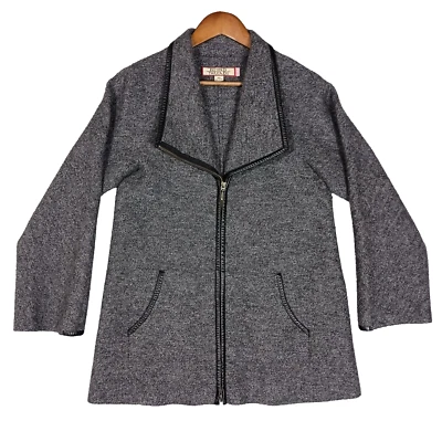 Beyond Threads Jacket Women's XS Gray Alpaca Wool Full Zip Tulip Collar Peru - Image 1 of 4