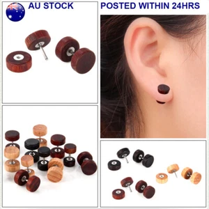 1Pc 8/10/12MM Log Titanium Barbell Plug Stud Allergy Free Titanium Earring - Picture 1 of 7