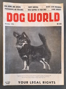 DOG WORLD MAGAZINE-OCTOBER 1974-LONG COAT CHIHUAHUA CHAMPION-PUPPY SURVIVAL - Imagen 1 de 4