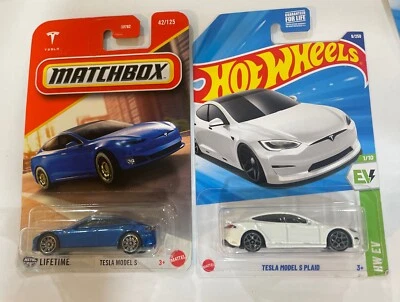 2024 Matchbox Tesla Model S Hotwheel Model S Lot Of 2 - Image 1 of 3