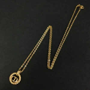 Collana con ciondolo Christian Dior logo CD tono oro/7BD0855 - Foto 1 di 8