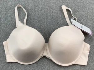 DKNY Custom Lift Bra Womens Size 36D Blush Padded Underwire Push Up Sleek Smooth - Picture 1 of 16