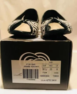 Damen Azteken Peeptoe Pumps schwarz & weiß 8 - Bild 1 von 9