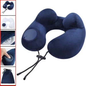 Weiches aufblasbares Reisekissen U-Form Nackenstütze Auflage Outdoor Reise - Bild 1 von 22