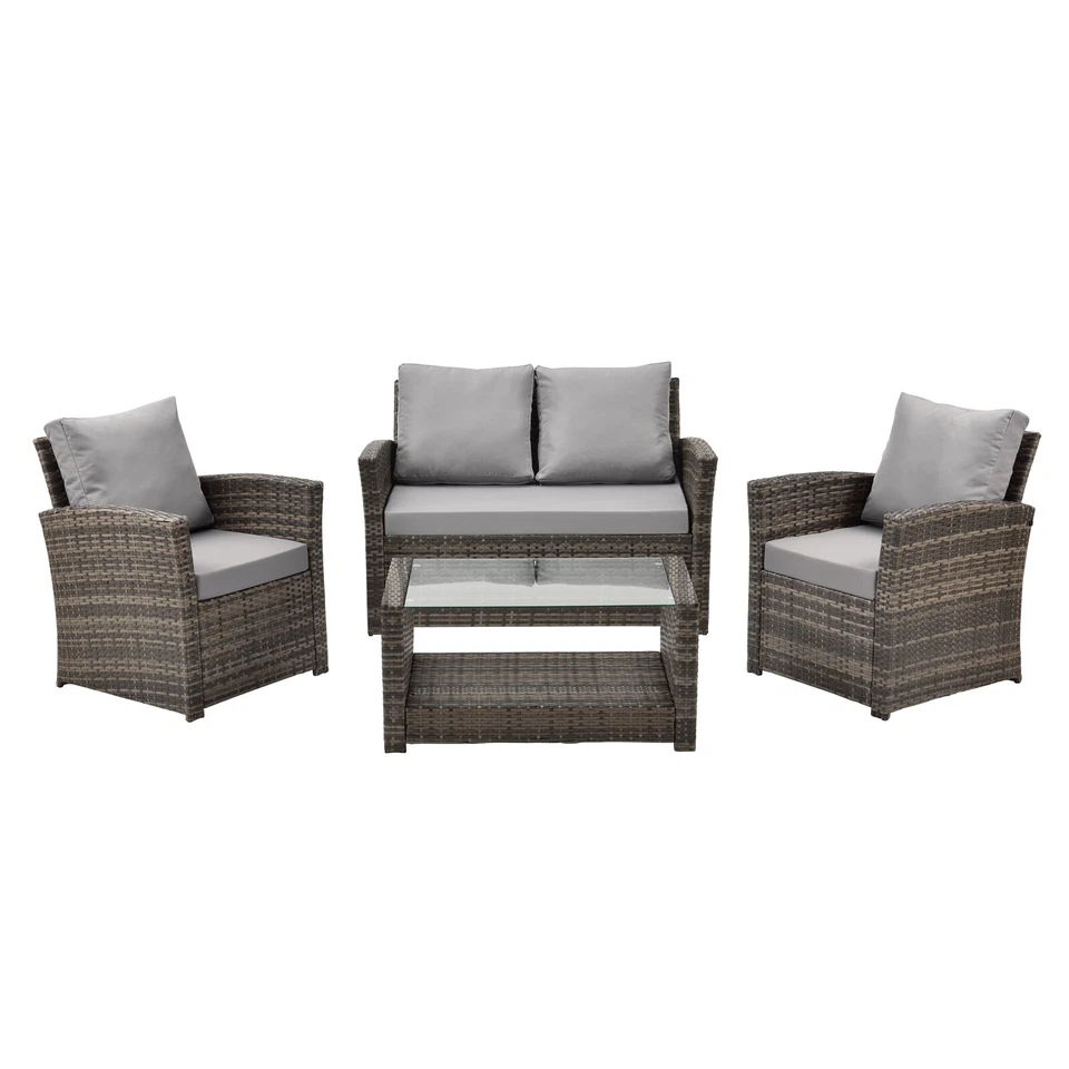 SVITA ROMA Polyrattan Lounge Rattan Garten Möbel Set Sofa Sessel Gartenlounge - Bild 1 von 1